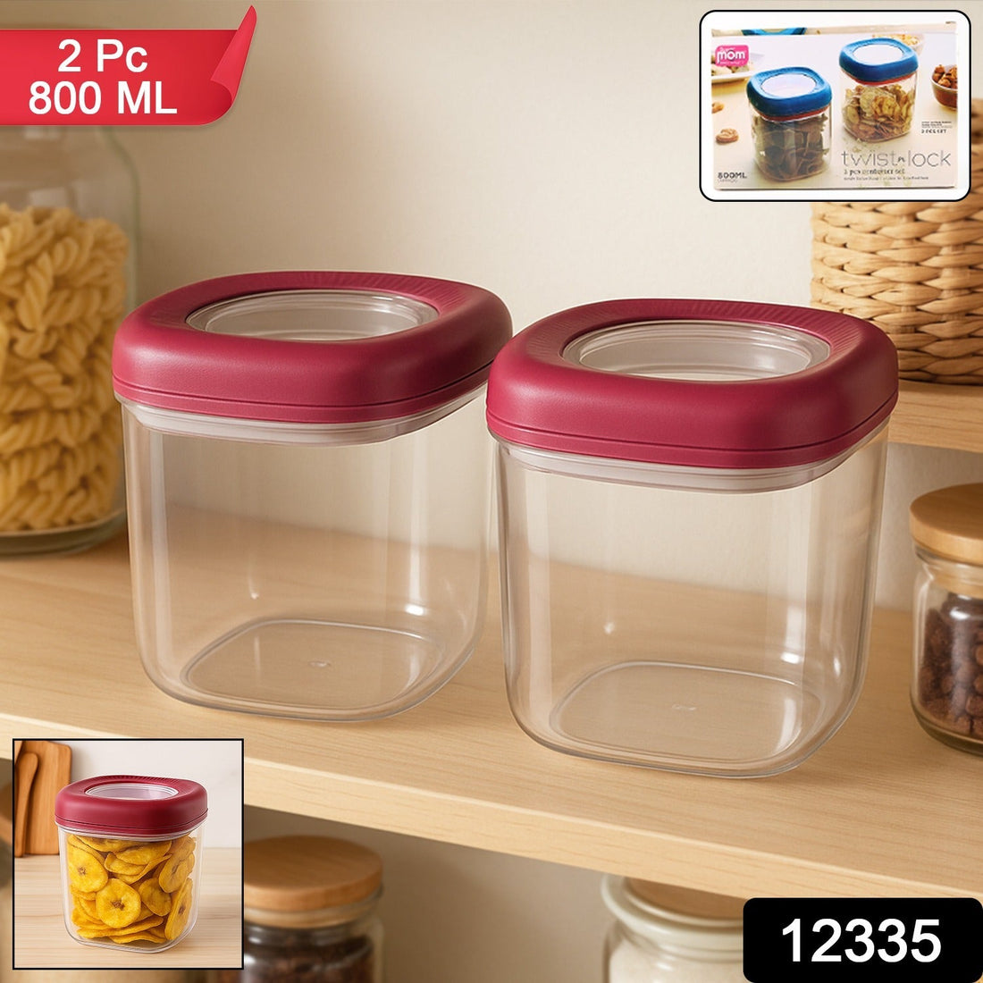 Transparent Twist Lock Kitchen Storage Container Set 
