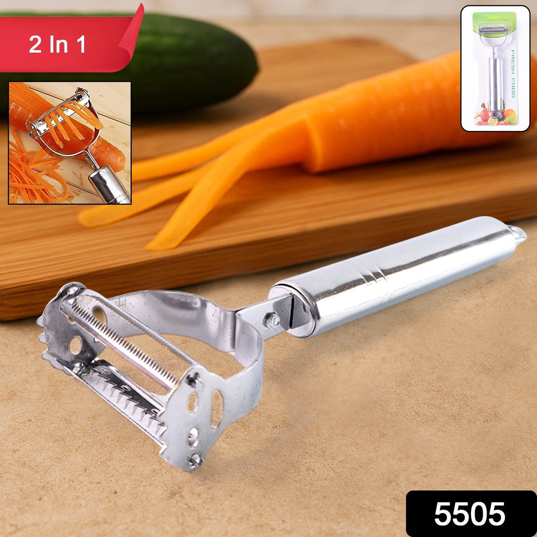 2-in-1 Heavy Duty Vegetable Peeler & Julienne Cutter