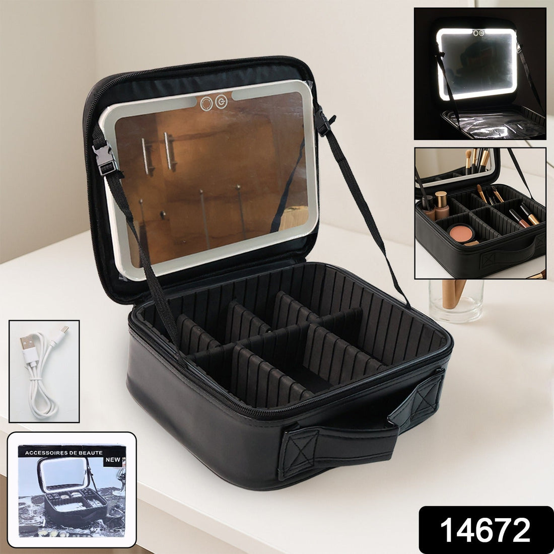 Portable LED Makeup Organizer Box