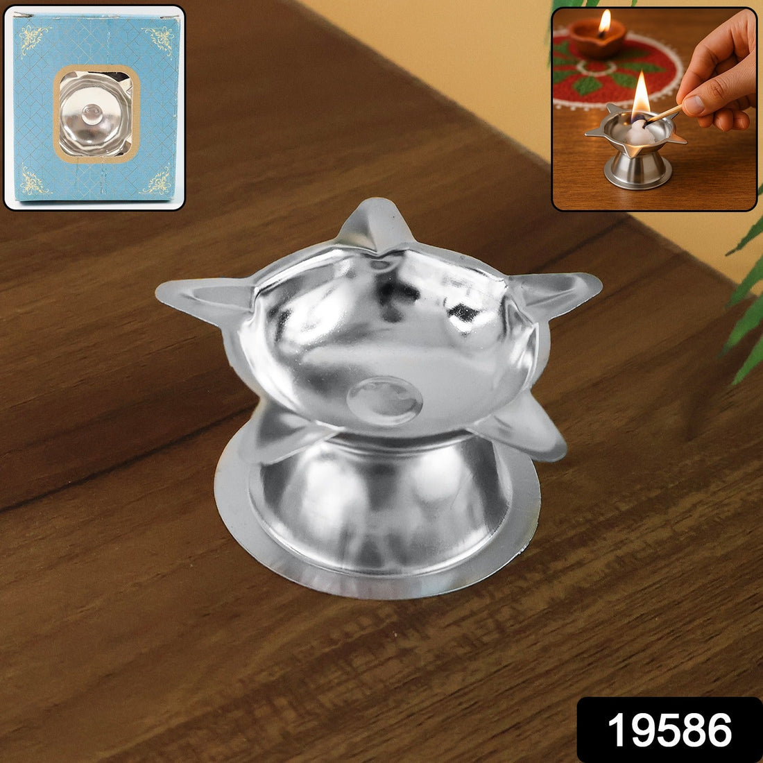 Lotus Design Stainless Steel Oil Lamp