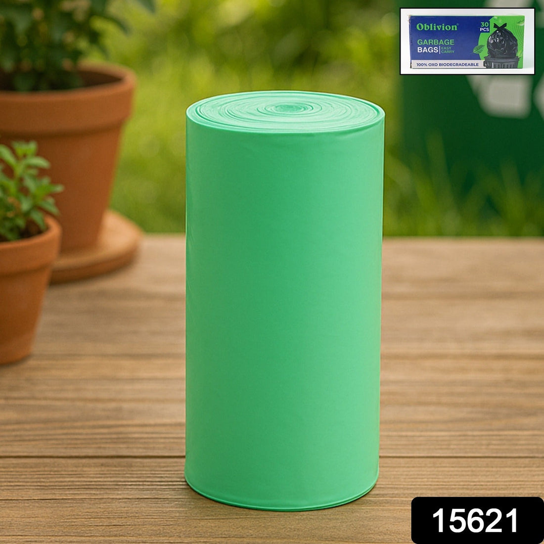 Sustainable Corn Starch Green Garbage Sacks