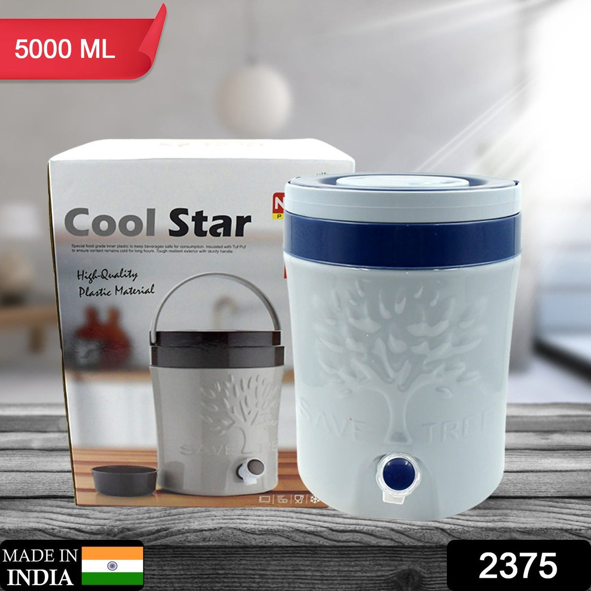 Insulated Water Jug with Tap (5000ml): Leakproof, Travel Cooler