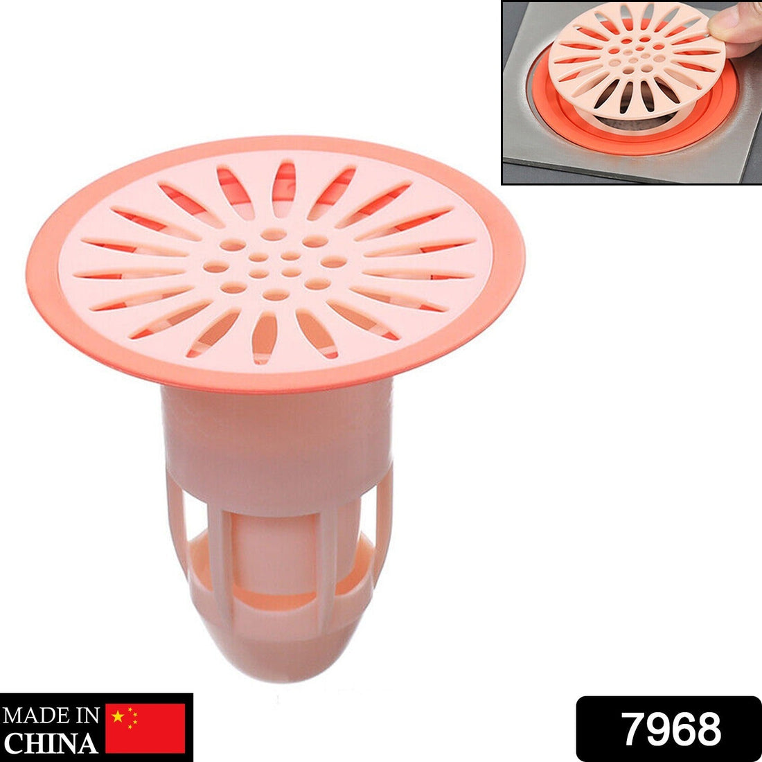 Anti-odor and insect-proof silicone drain stopper, traps hair and debris for kitchen and bathroom.