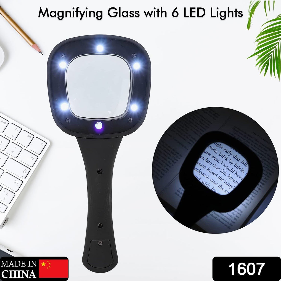 LED magnifying glass for coins and jewelry