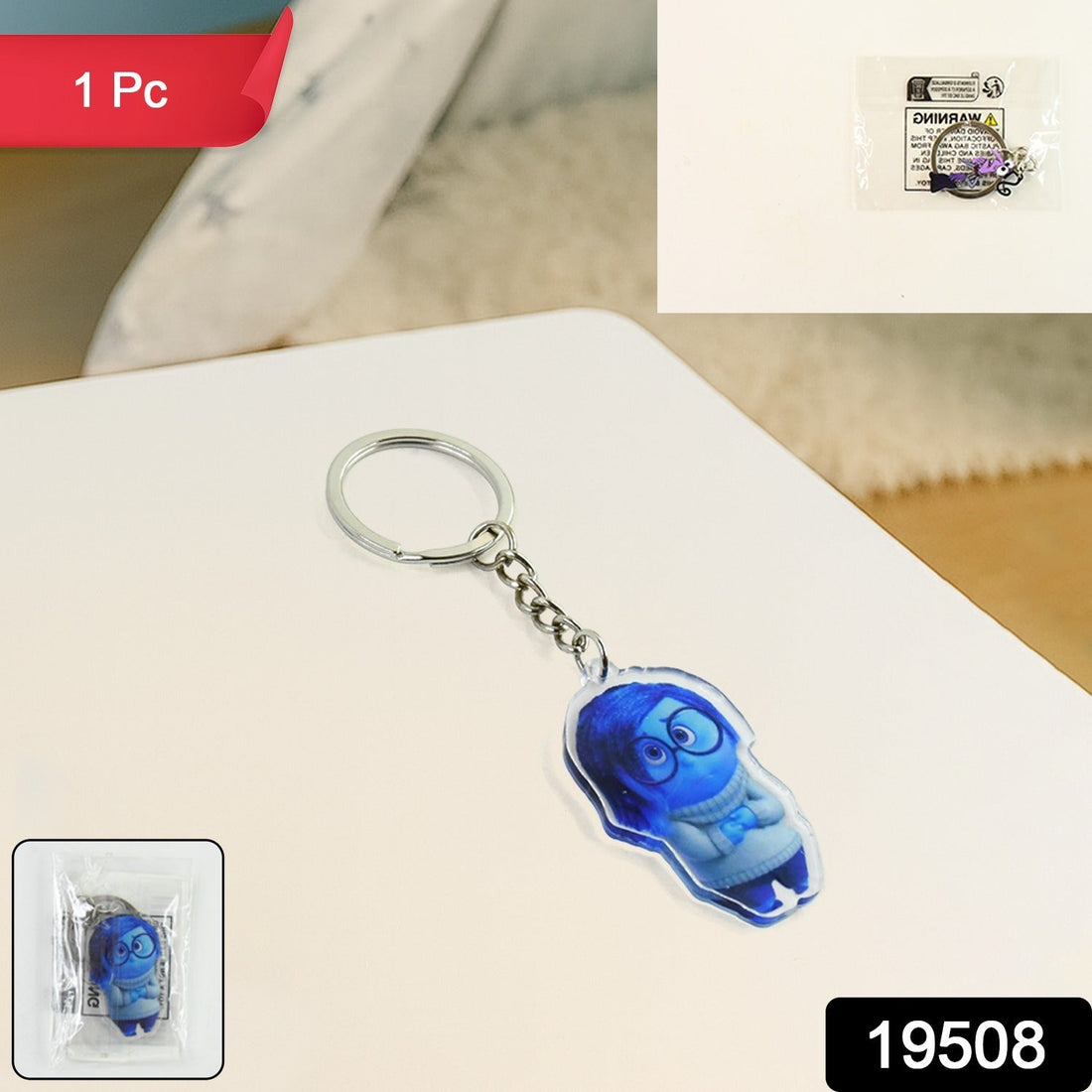 lossy Cartoon Character Keychain