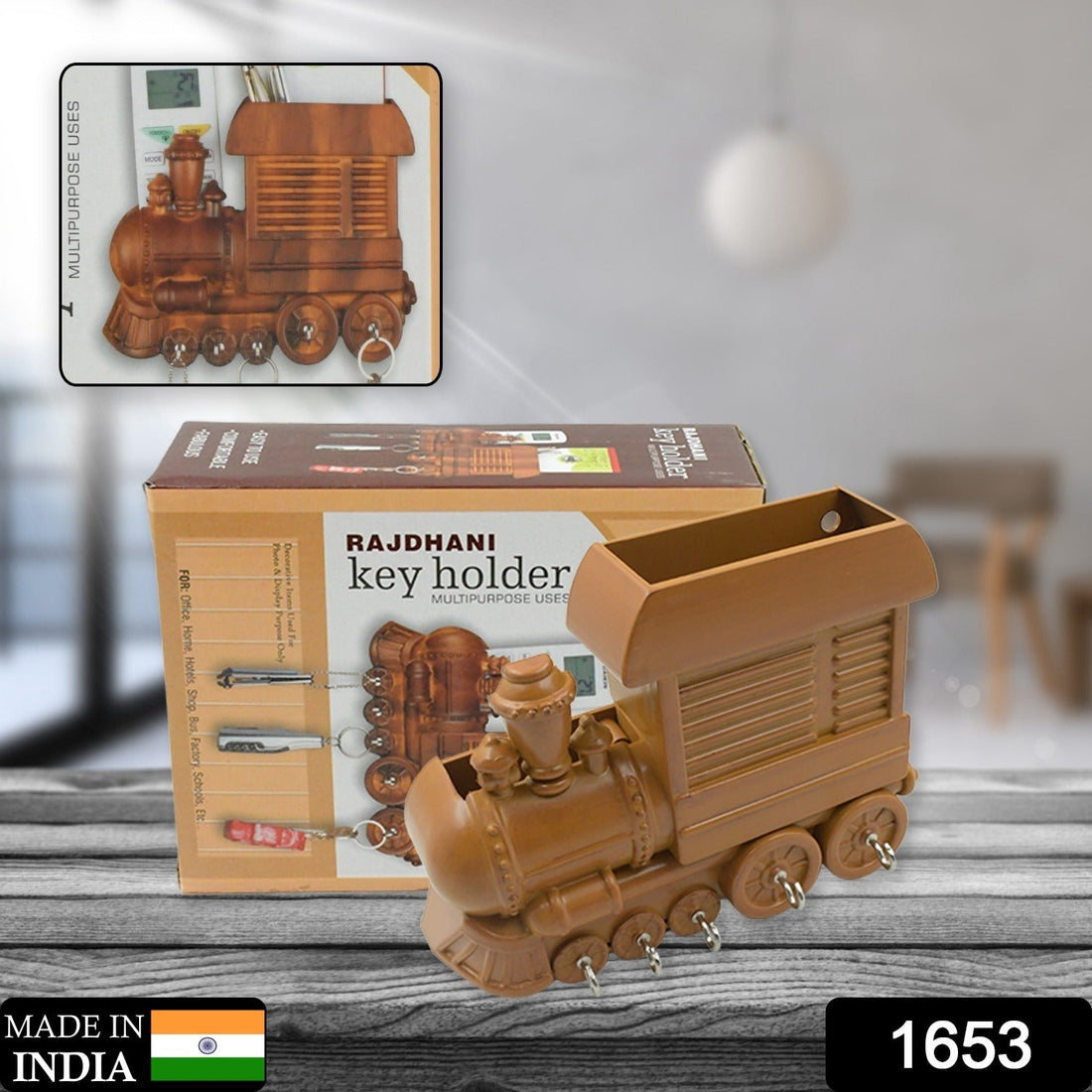 Decorative train key holder for wall mounting