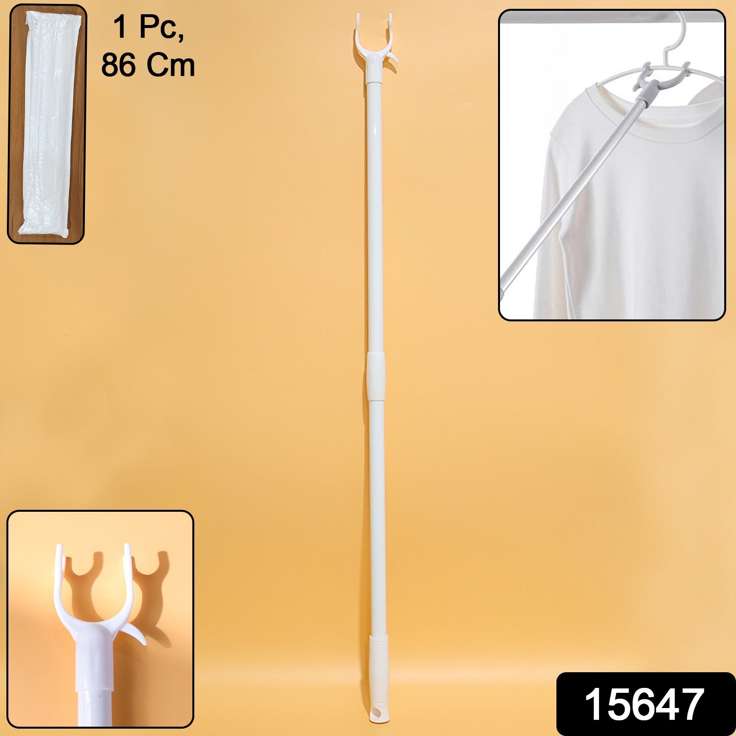 Premium Long Reach Clothes Hook Rod (86 cm, 1 Pc)