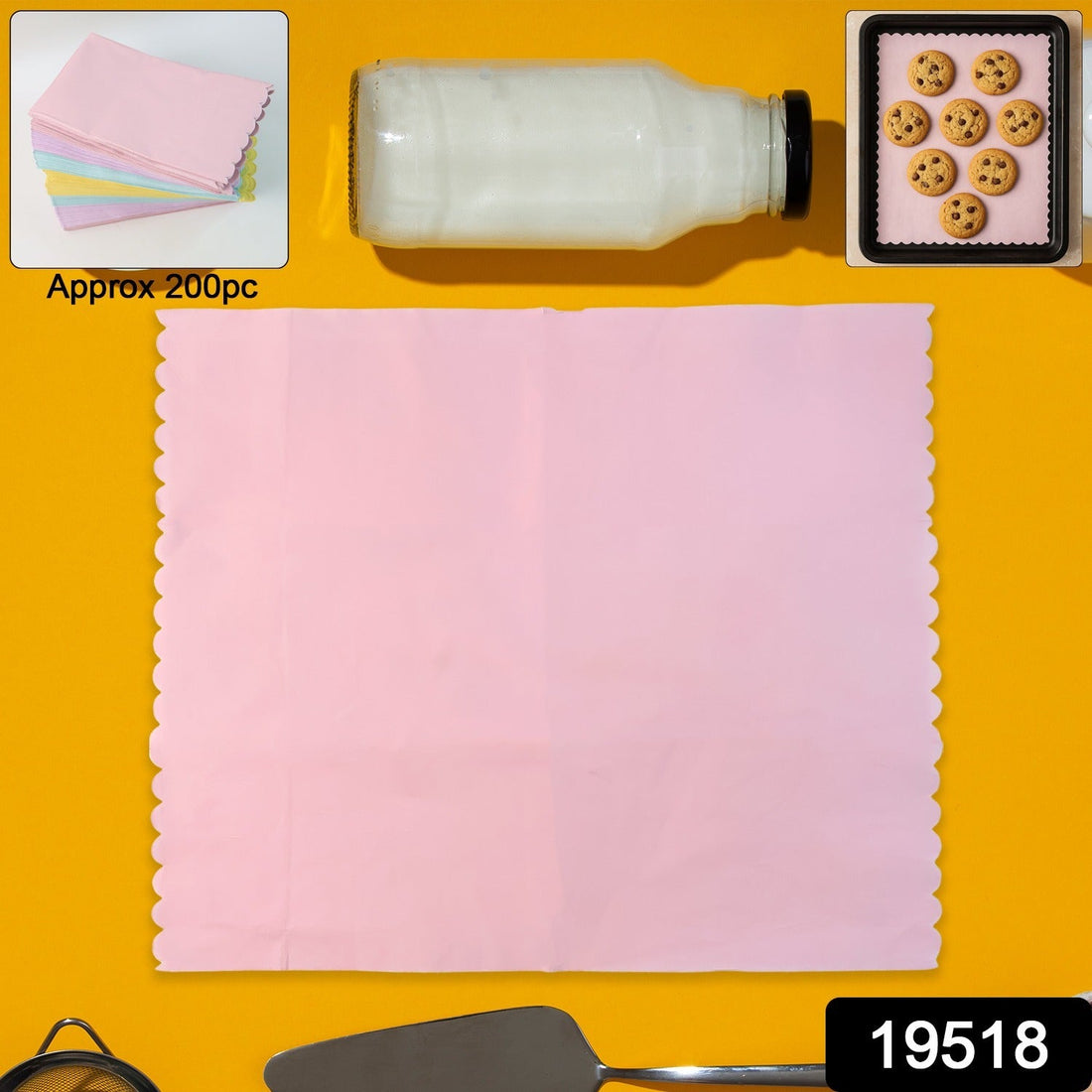 200-Piece Multi-Color Oil-Absorbing Baking Paper Sheets