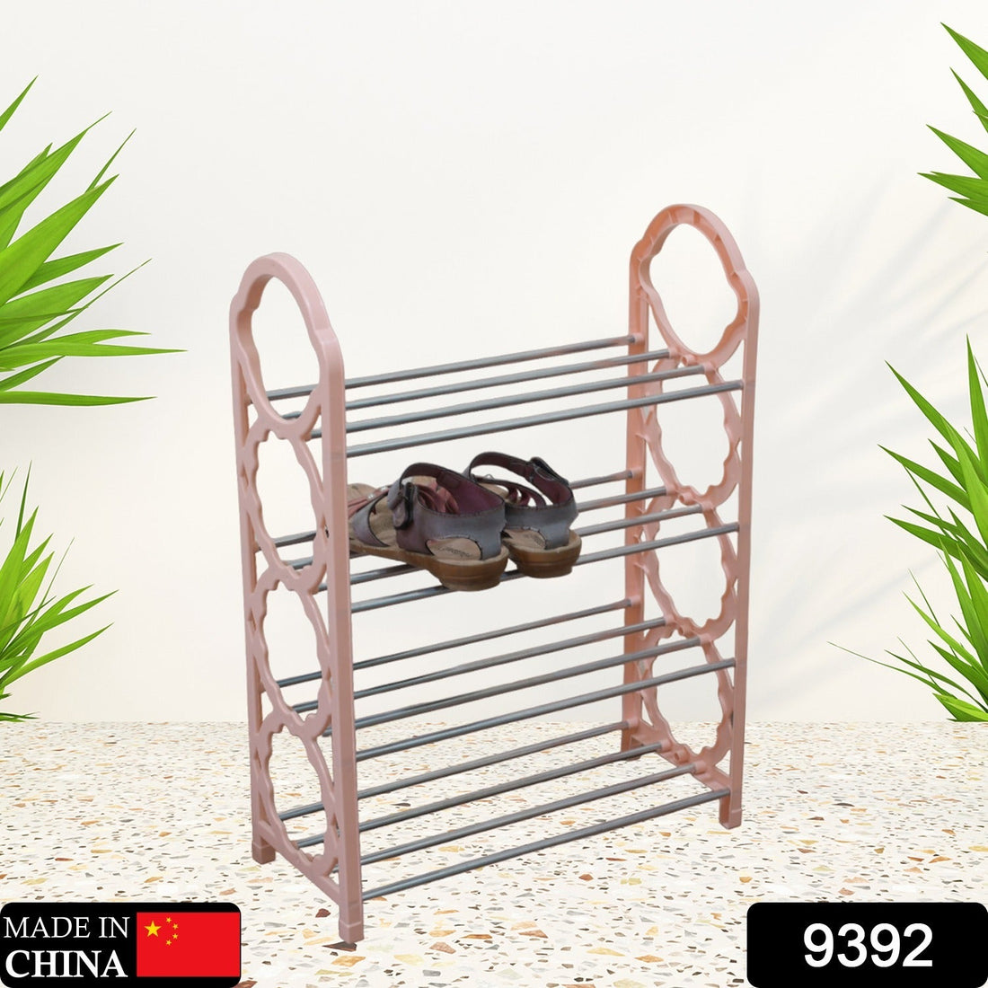 4-layer folding shoe rack with space-saving design