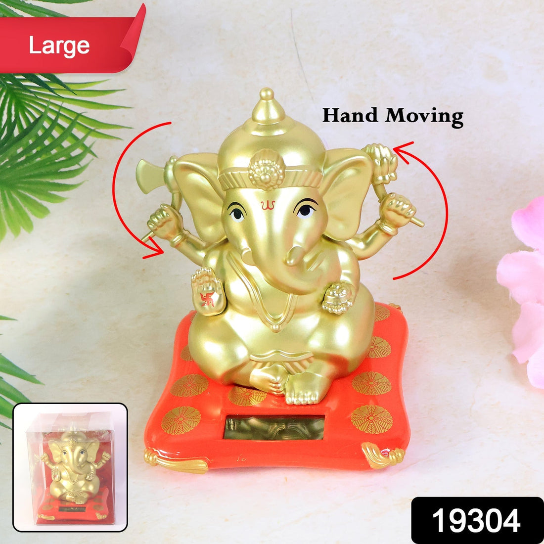 Large Ganesha Statue with Solar Base