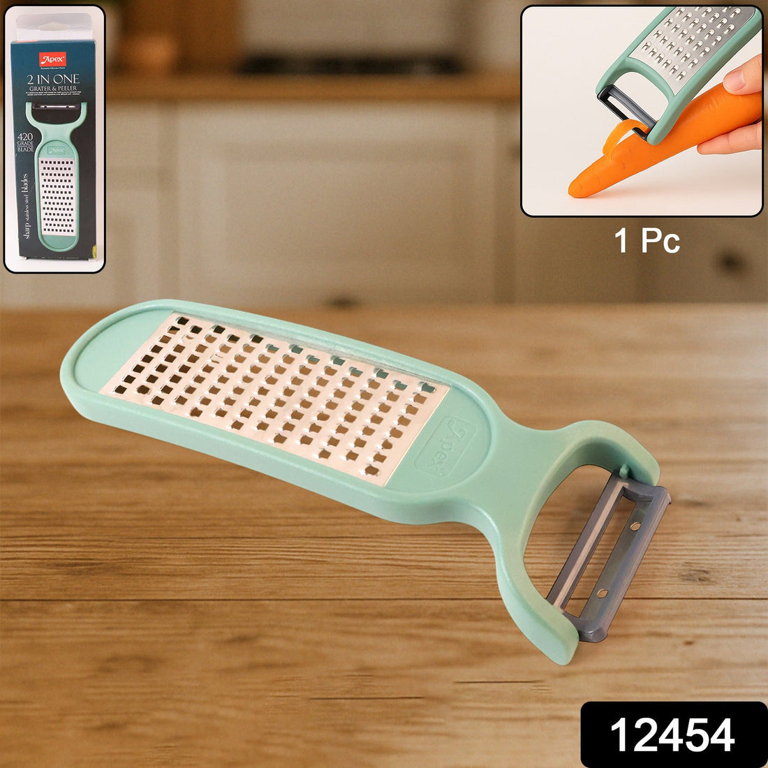Compact Dual-Use Vegetable Peeler & Grater